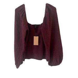 Halogen Women's sweater top burgundy, Size M, $28, B60